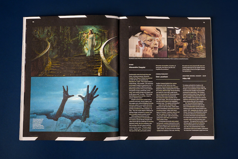 Spread from Tudum Magazine - Frankenstein crafts feature