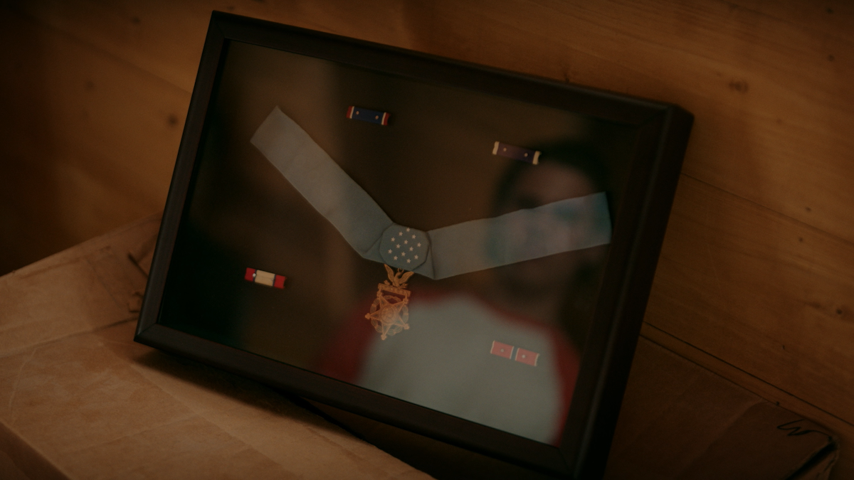 A picture of a Mr. Miyagi's framed medal