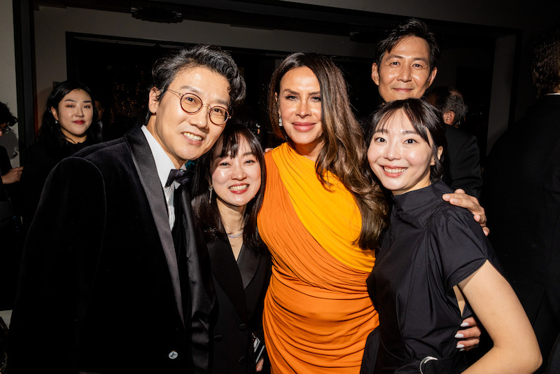 Hwang Dong-hyuk, Kim Ji-yeon, Karla Sofia Gascón, Lee Jung-jae and guest attend Netflix's Golden Globe Afterparty 2025 at Spago on January 05, 2025 in Beverly Hills, California. 