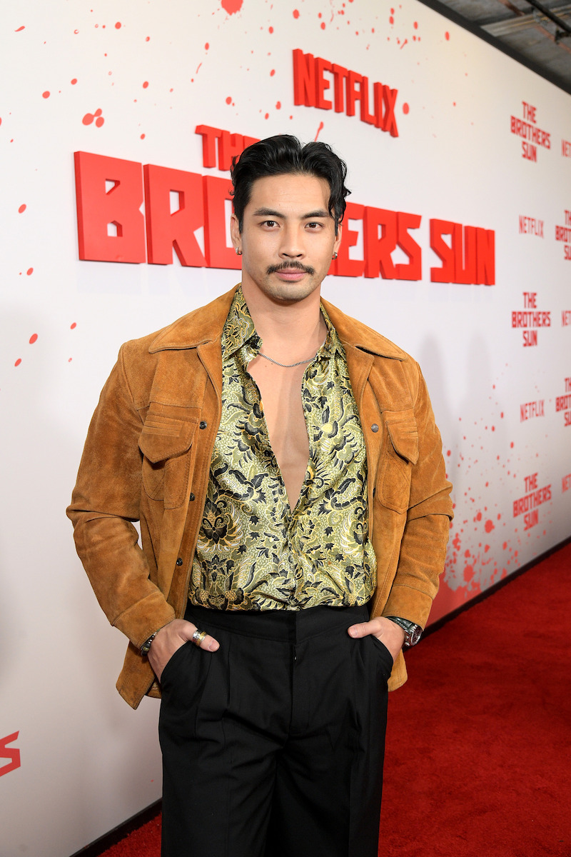 Yoshi Sudarso poses on the red carpet for Netflix's 'The Brothers Sun' Los Angeles Premiere at Netflix Tudum Theater 
