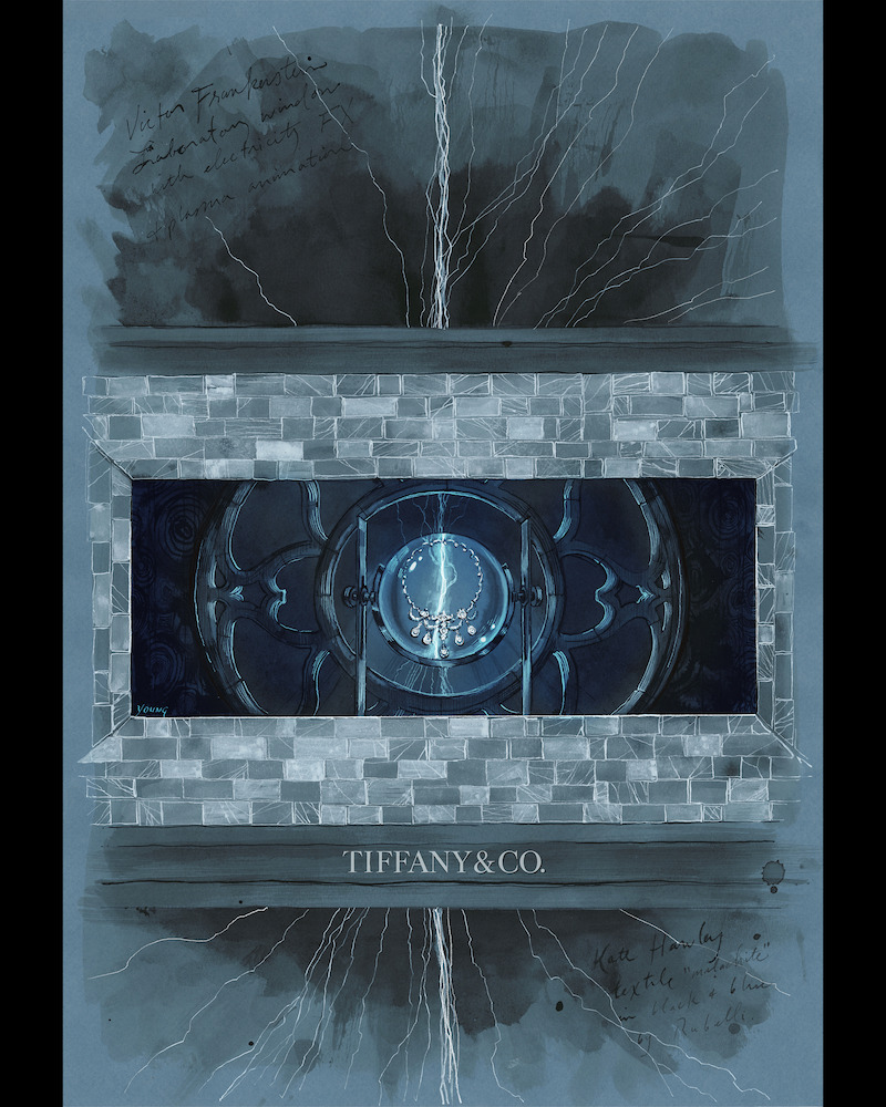 Sketch for the ‘Frankenstein’ Tiffany & Co. window display.