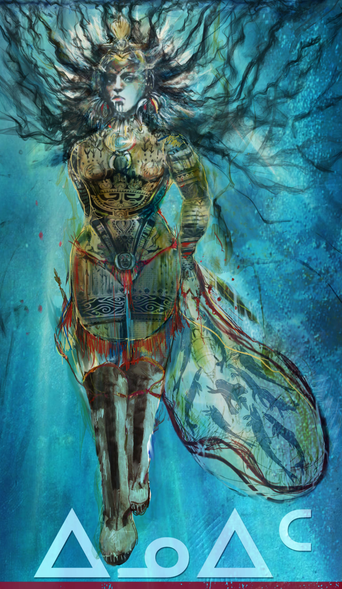 Drawing of the sea goddess from ‘North of North’