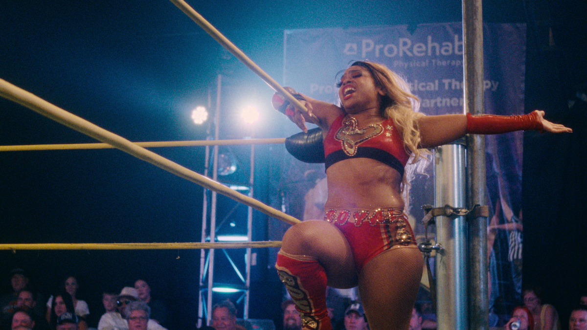  A wrestler enters the ring.