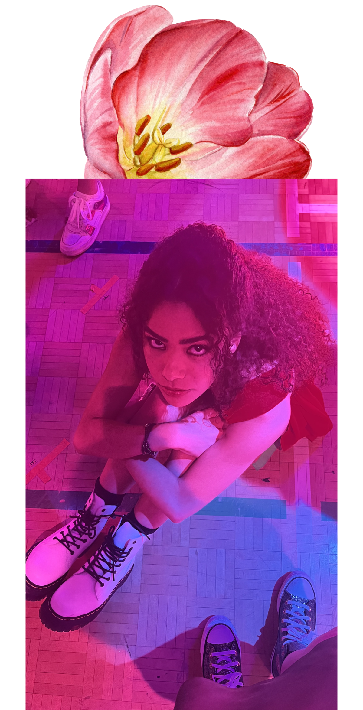 Behind the scenes Polaroid of the Tulips and Tuxes dance