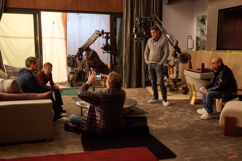 Sam Worthington as David Burroughs, Britt Lower as Rachel Mills, Executive Producer Robert Hull and Executive Producer Bryan Wynbrandt in 'I Will Find You.'