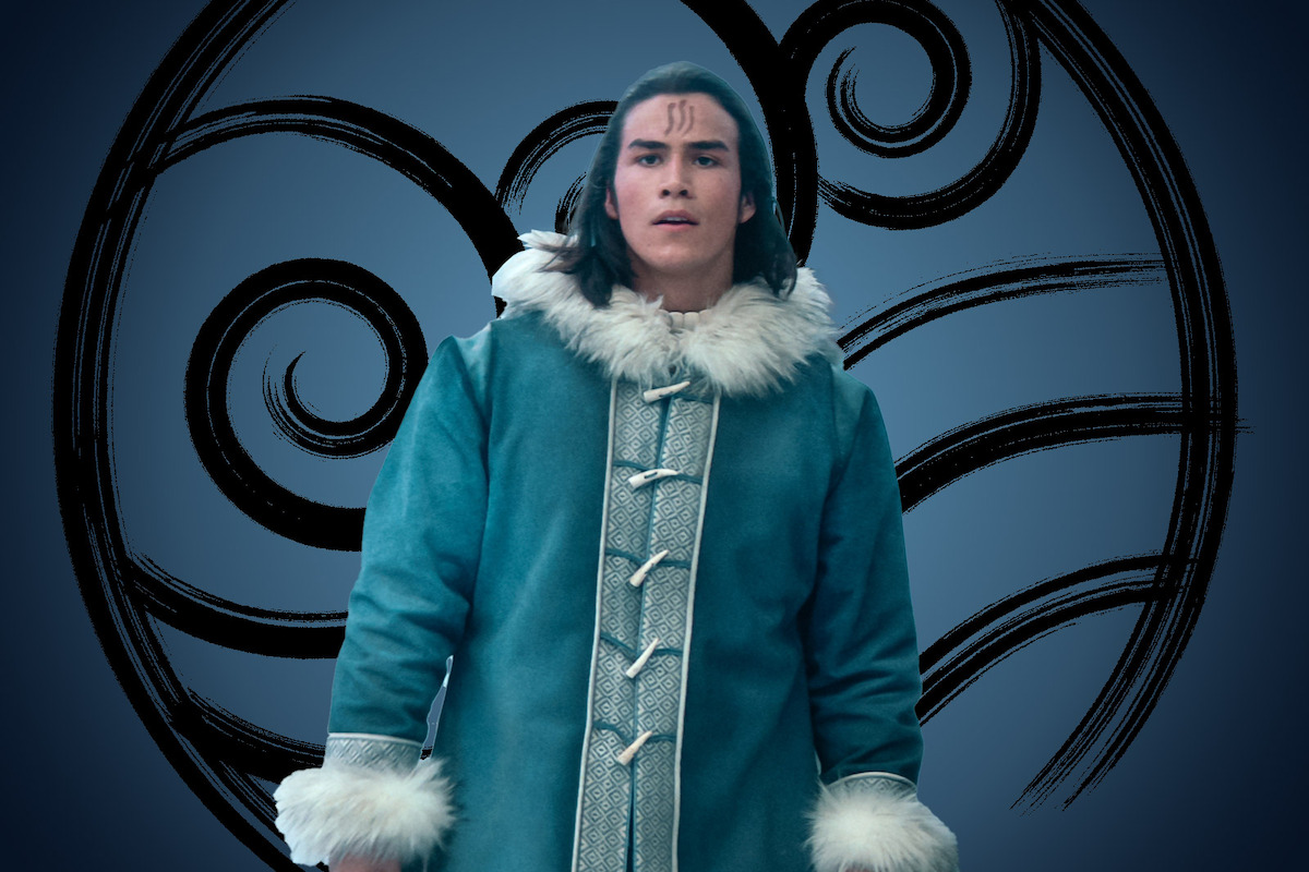 Joel Oulette as Hahn wears blue water tribe robes in season 1 of ‘Avatar: The Last Airbender’