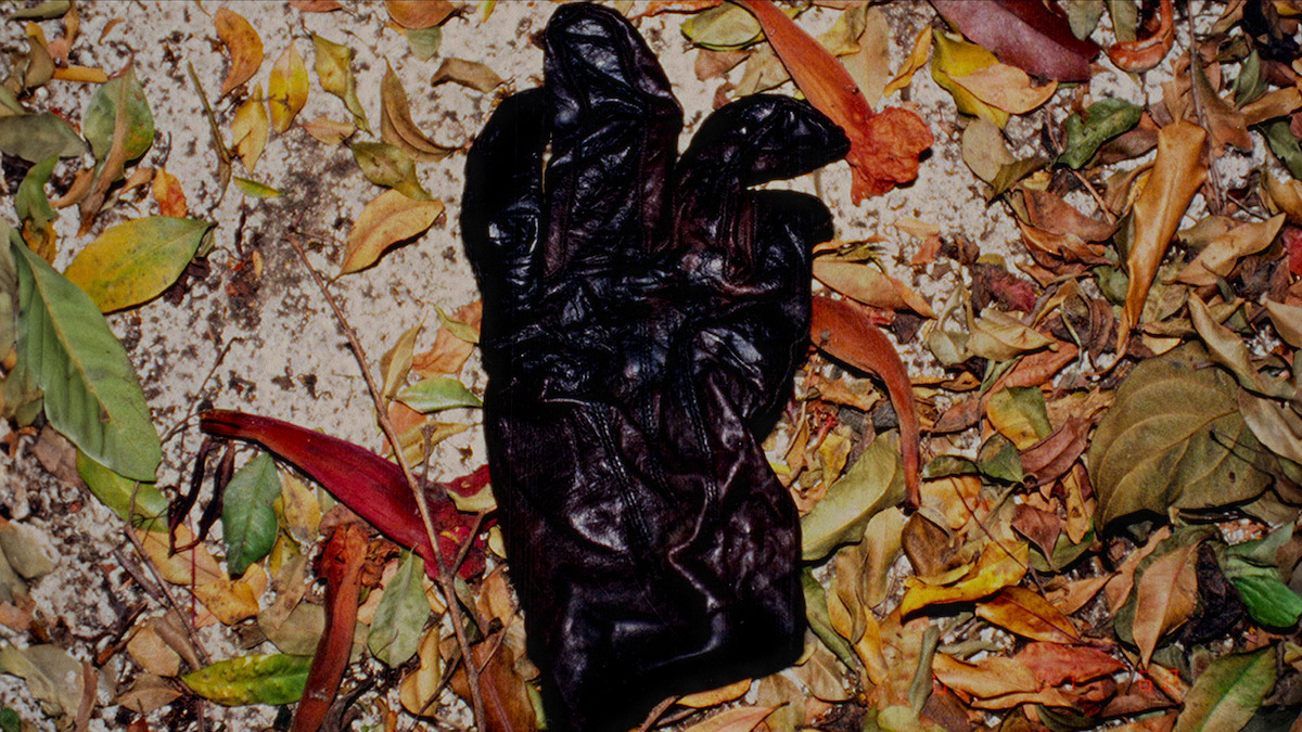 Black glove evidence photo