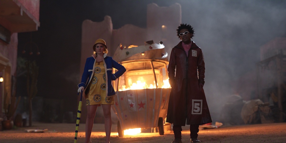 Jazzara Jaslyn as Miss Valentine and Camrus Johnson as Mr. 5 in ‘ONE PIECE’ Season 2.