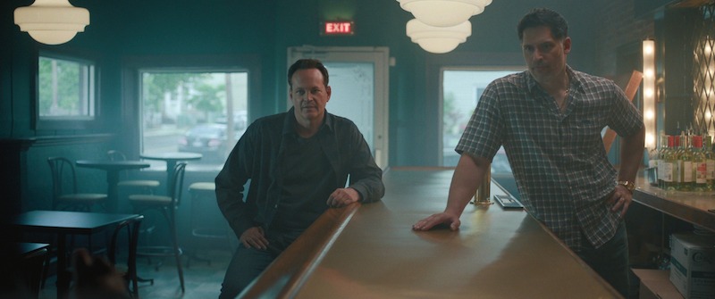 Vince Vaughn as Joe Scaravella and Joe Manganiello as Bruno in 'Nonnas'