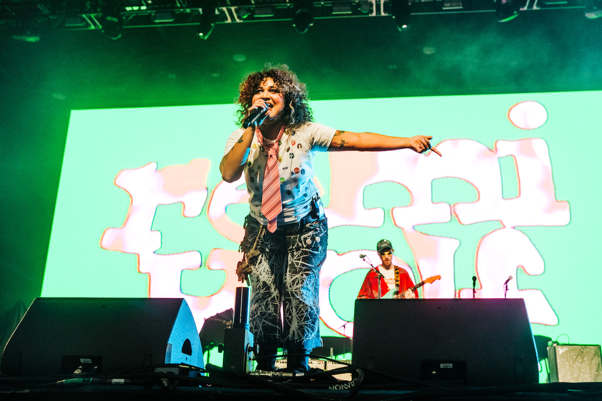 Remi Wolf performing at Netflix’s Poguelandia 2024: A Netflix Outer Banks Experience at Barker Hanger on Nov. 2 in Santa Monica, California.