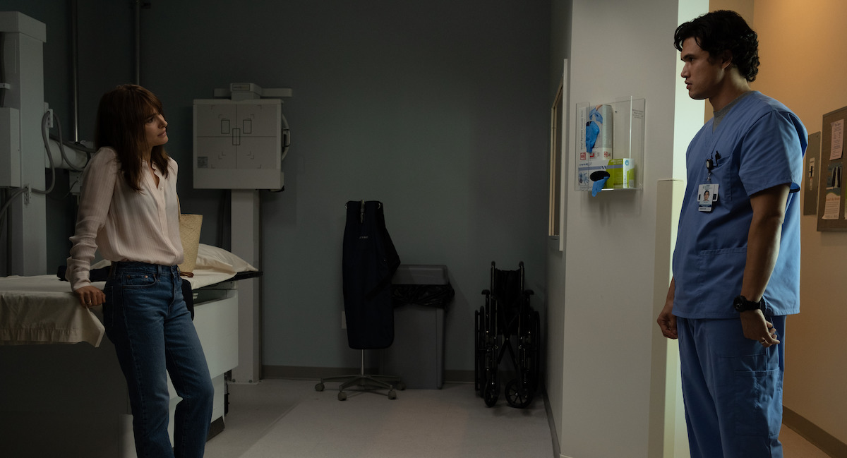 Natalie Portman as Elizabeth Berry and Charles Melton as Joe in ‘May December’