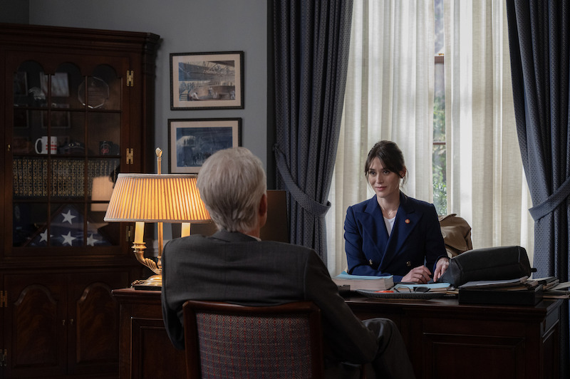 Matthew Modine as Richard Dreyer and Lizzy Caplan as Alexandra Mullen in 'Zero Day'