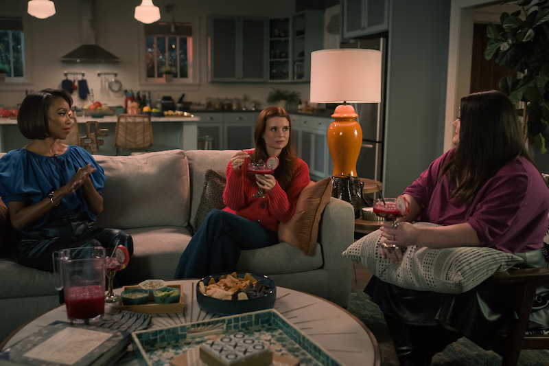 Heather Headley as Helen Decatur, JoAnna Garcia Swisher as Maddie Townsend and Brooke Elliott as Dana Sue Sullivan in Sweet Magnolias.