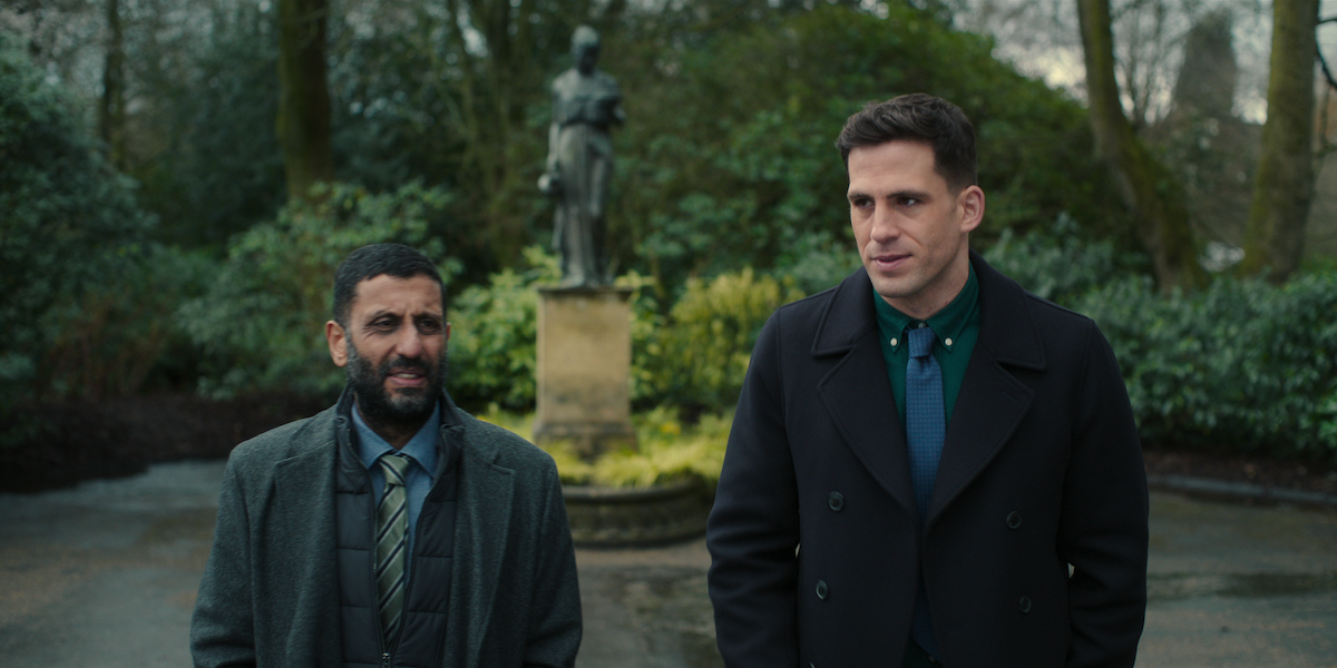 Adeel Akhtar as Detective Sergeant Sami Kierce and Dino Fetscher as Marty McGreggor in the series ‘Fool Me Once’