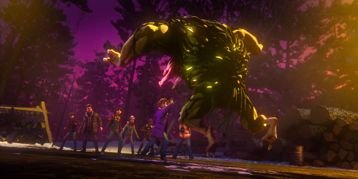 Will, Nikki, Mike, Max, Licas, Eleven, and Dustin in ‘Stranger Things: Tales From ‘85’