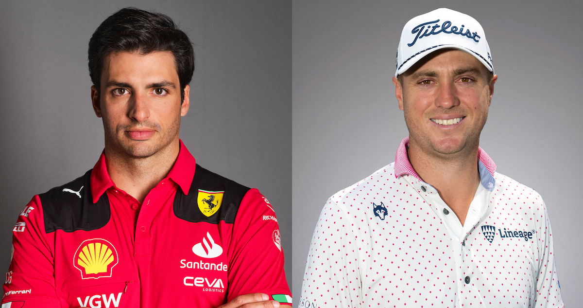 Carlos Sainz (Scuderia Ferrari) and Justin Thomas team up in ‘The Netflix Cup.’ 