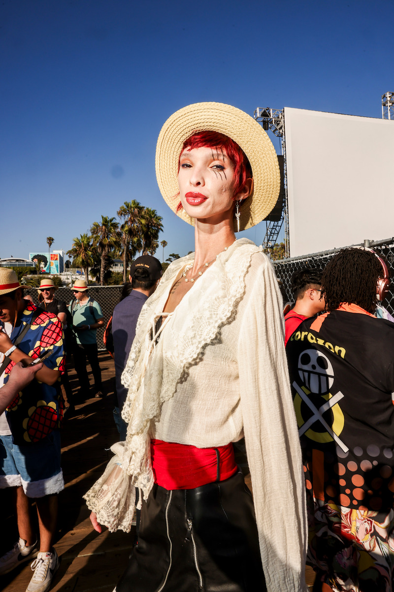 Fans attend Netflix global event for the celebration of One Piece at Santa Monica Pier in California. 