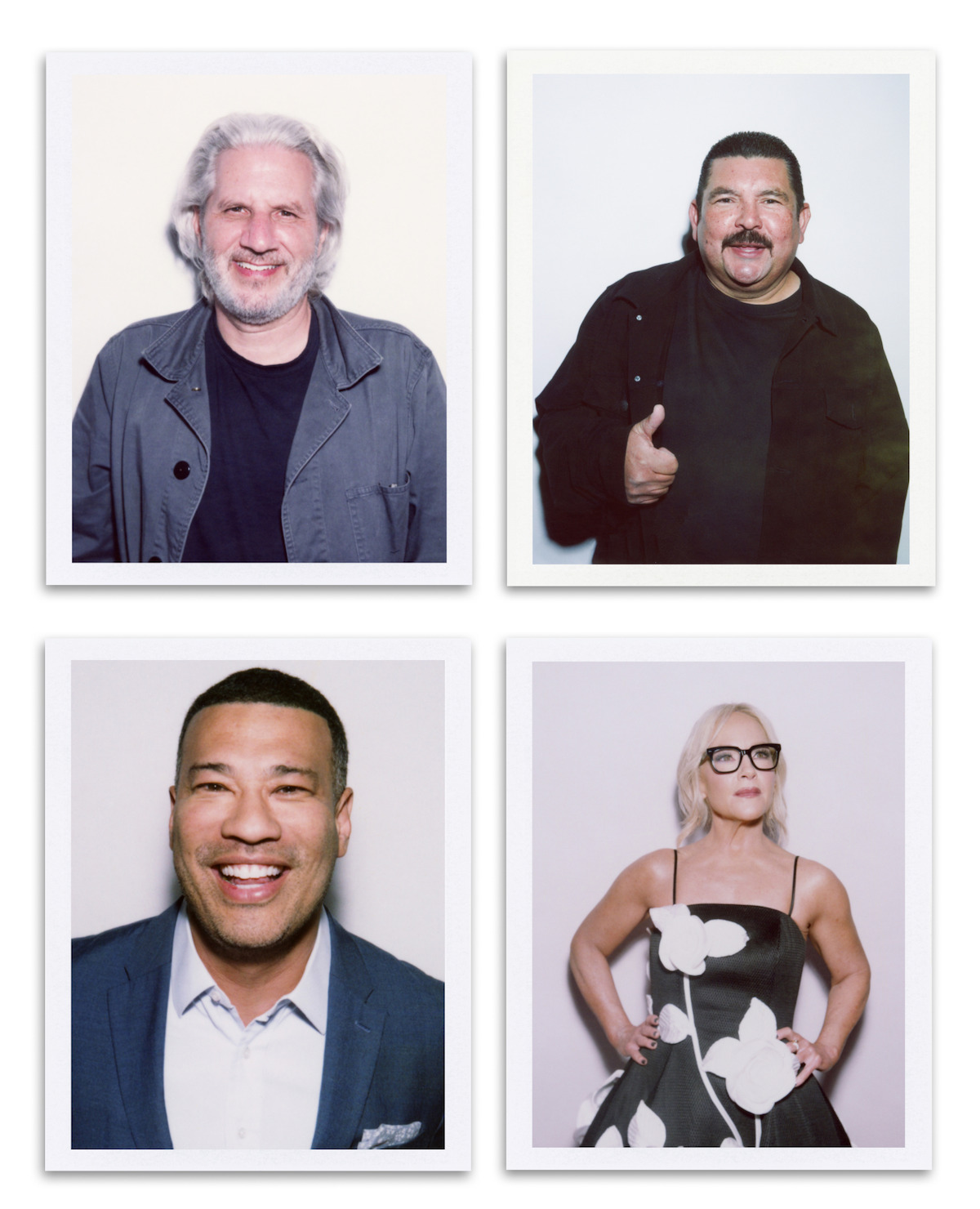 Clockwise from top left: Mark Levin, Guillermo Rodriguez, Rachael Harris, and Michael Yo