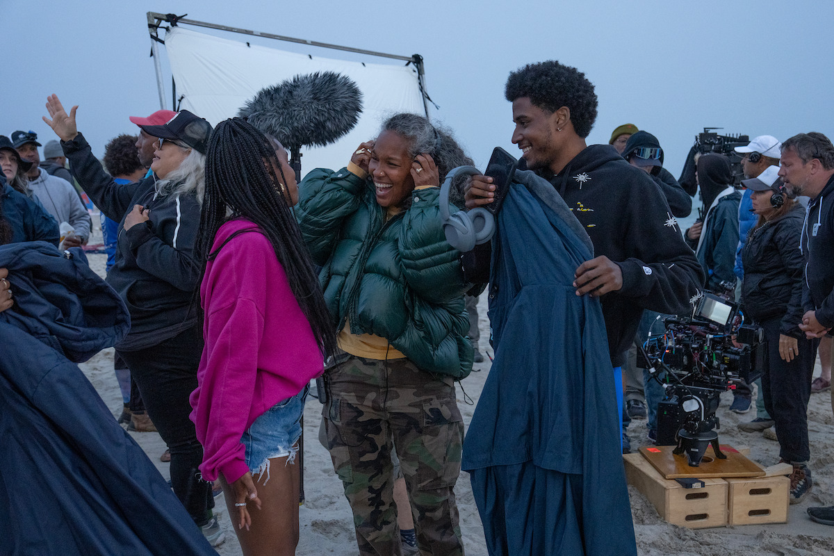 Lovie Simone, showrunner, executive producer, and Episode 5 directorMara Brock Akil, and Michael Cooper Jr. behind the scenes of ‘Forever’