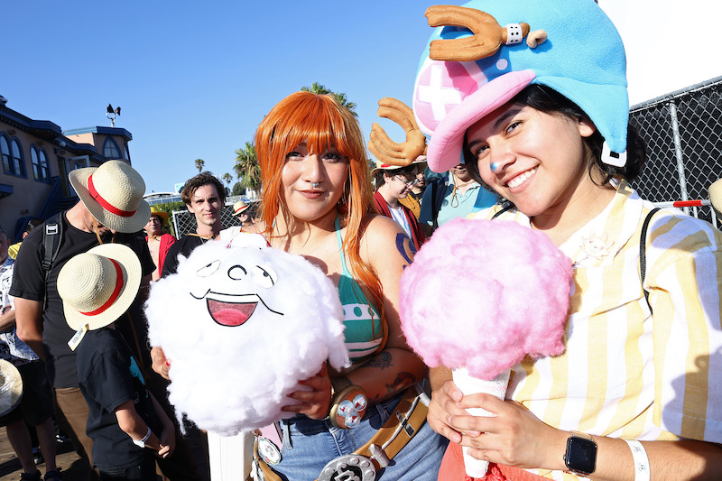 Fans attend Netflix global event for the celebration of One Piece at Santa Monica Pier in California. 
