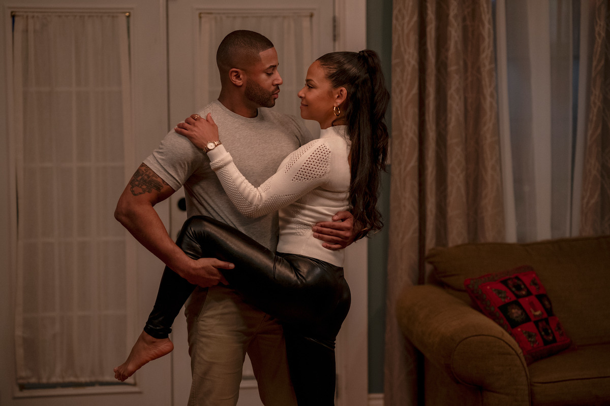 Devale Ellis as Teddy and Christina Milian as Layla in ‘Meet Me Next Christmas’