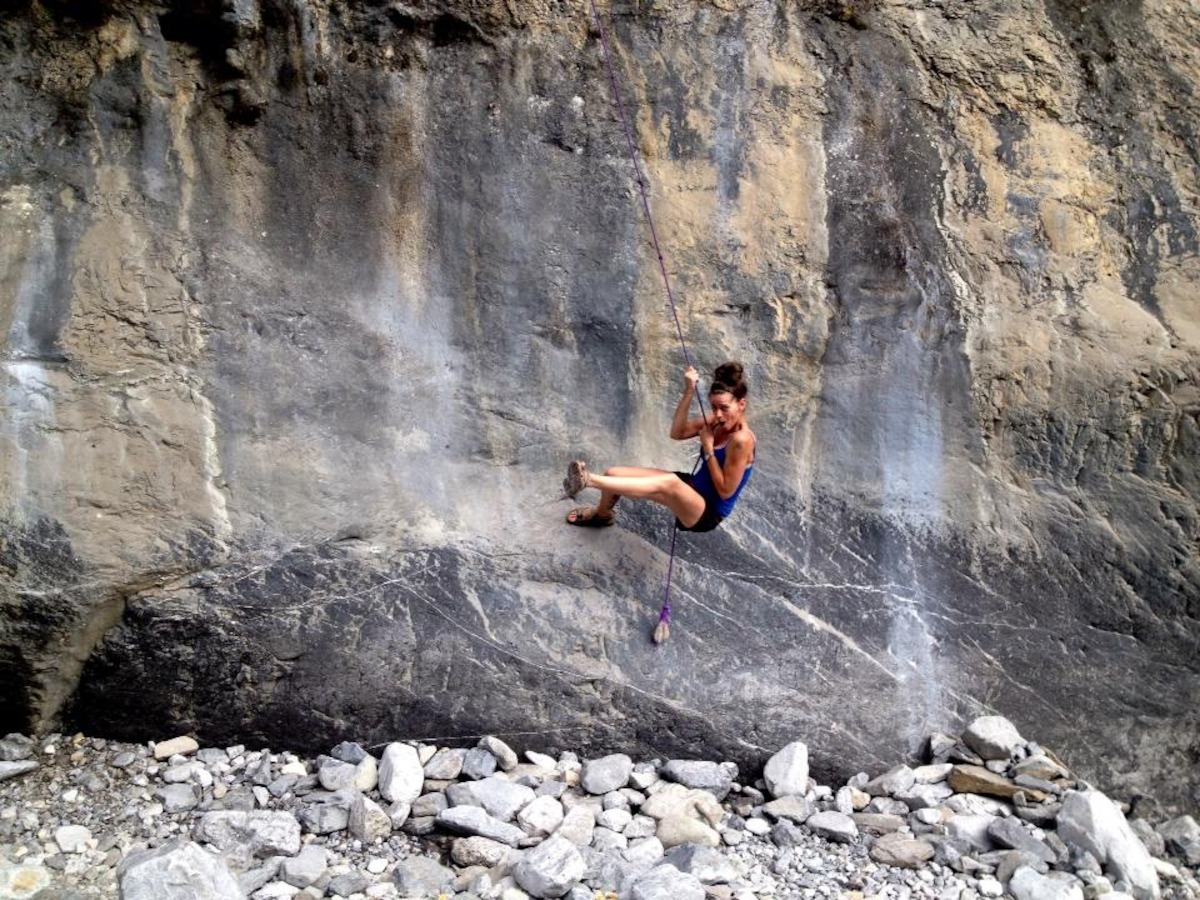 Amanda Antoni rock climbing.