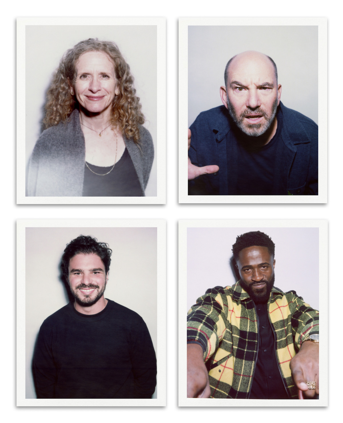 Clockwise from top left: Jennifer Flackett, Andrew Goldberg, Chinedu Unaka, and Amos Gill