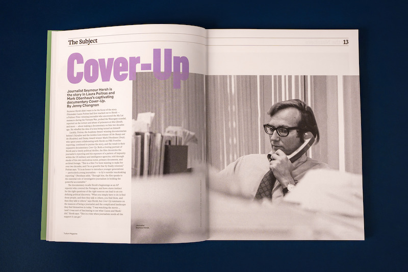 Spread from Tudum Magazine - article on Cover-Up