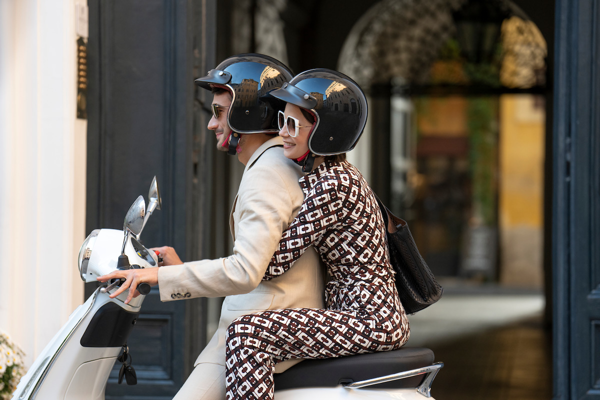 Eugenio Franceschini as Marcello and Lily Collins as Emily in ‘Emily in Paris’ Season 5.