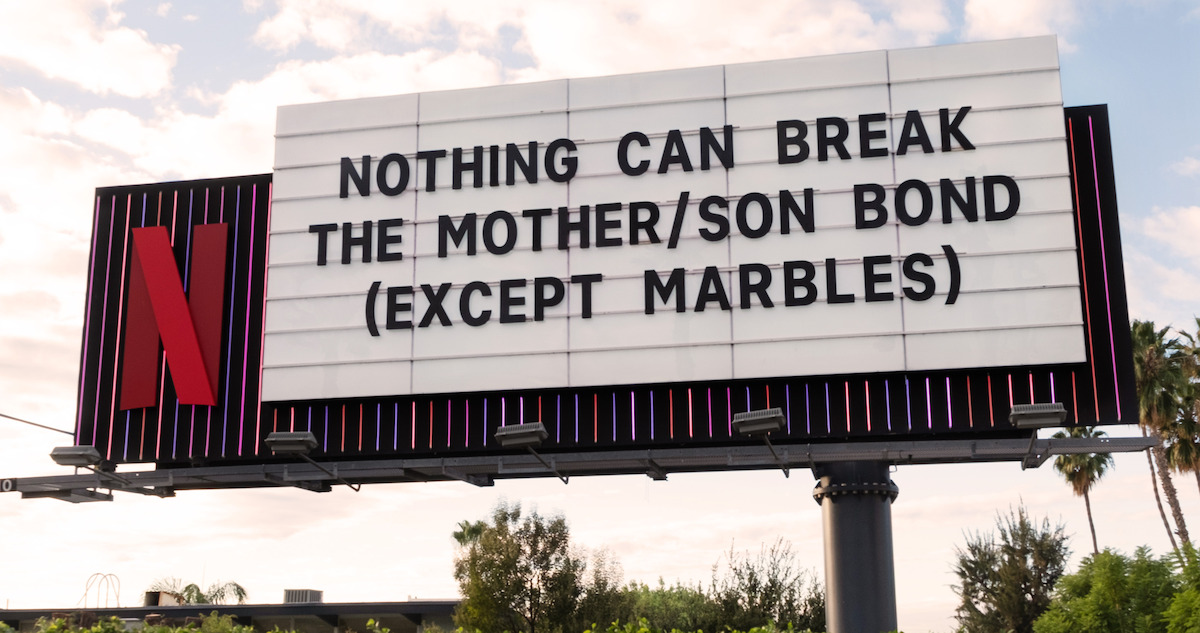 Squid Game: The Challenge Sunset Billboard ‘Nothing can break the mother/son bond (except marbles)’