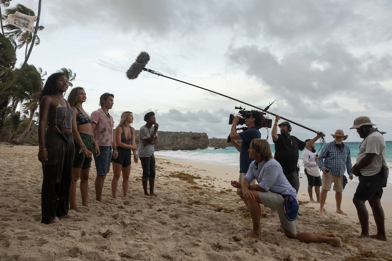 Carlacia Grant, Madison Bailey, Chase Stokes, Madelyn Cline and Jonathan Daviss in Outer Banks Season 3 Behind-the-Scenes Photo Gallery