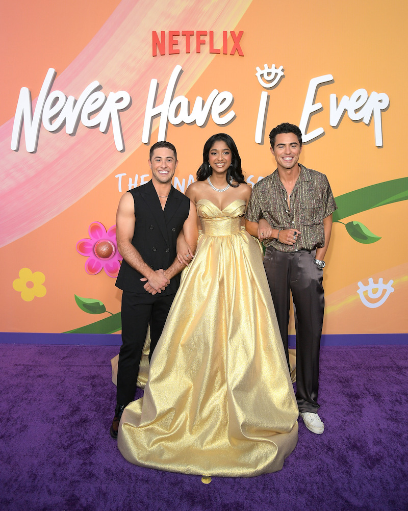 Cast of Never Have I Ever at the red carpet premiere in Los Angeles.