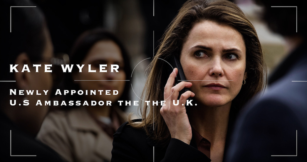 Keri Russell as Kate Wyler in The Diplomat.