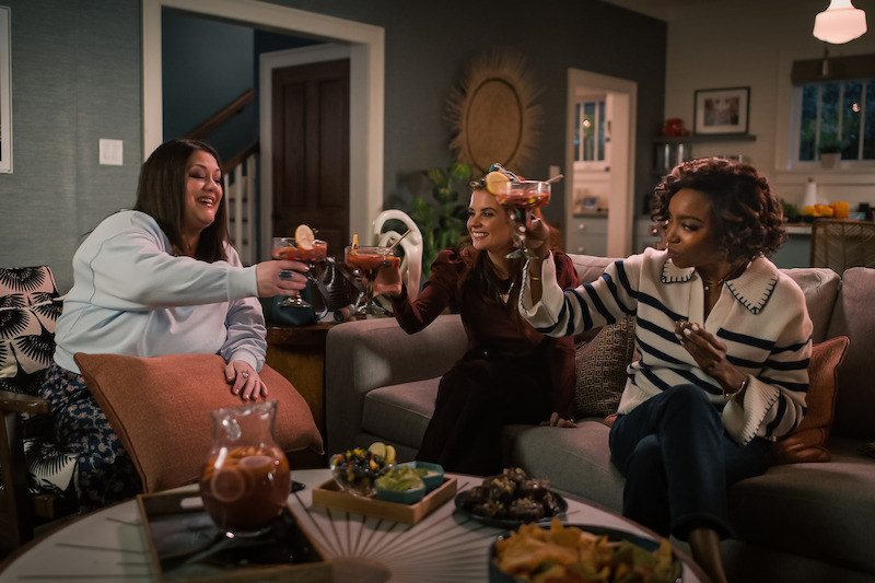 Brooke Elliott as Dana Sue Sullivan, JoAnna Garcia Swisher as Maddie Townsend and Heather Headley as Helen Decatur in Sweet Magnolias. 