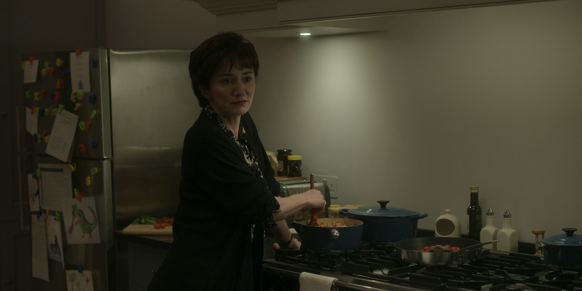 Lydia Leonard as Cherie Blair in The Crown Season 6.