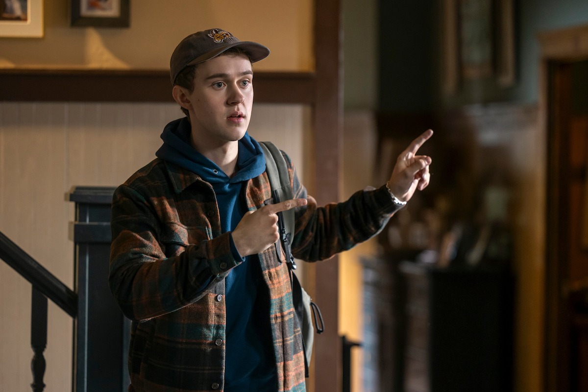 Connor Stanhope as Danny pointing with both hands in ‘My Life with the Walter Boys’ Season 2.