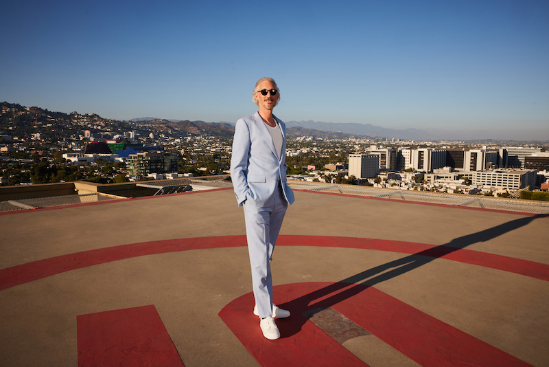 Bruno Gouery poses on a rooftop in Los Angeles. 