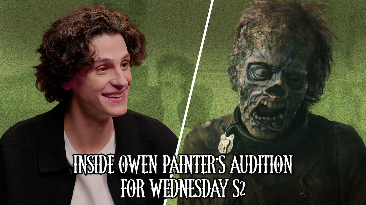 Owen Painter and Slurp in 'Wednesday' Season 2.