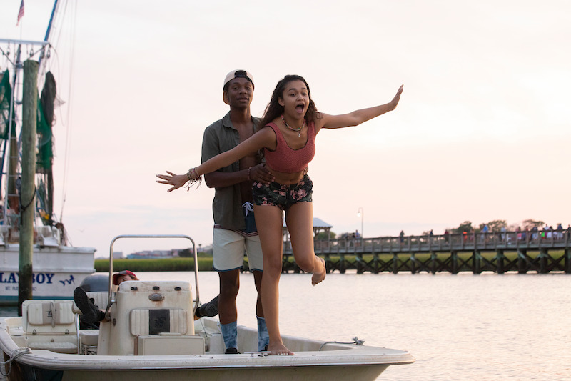 Jonathan Daviss and Madison Bailey in Outer Banks Season 1 Behind-the-Scenes Photo Gallery. 