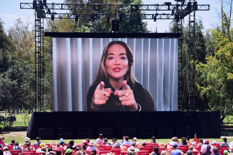 Rita Ora, who voices Wandering Blade, makes a surprise appearance at the Kung Fu Panda: The Dragon Knight series preview.