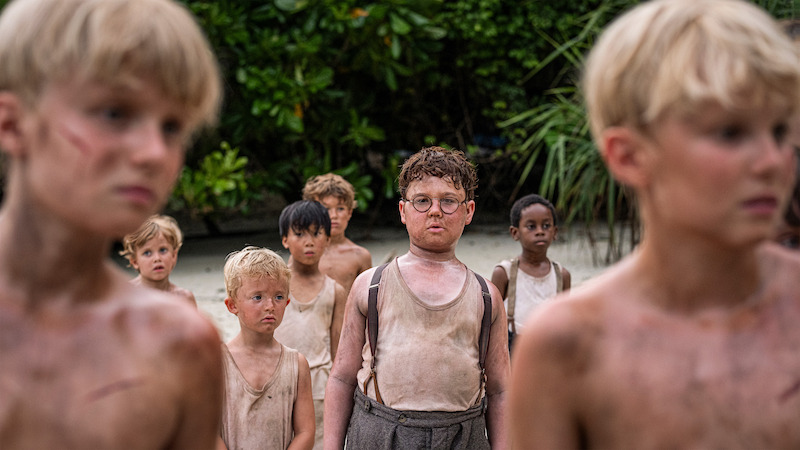 A still image of the cast of Lord of the Flies.