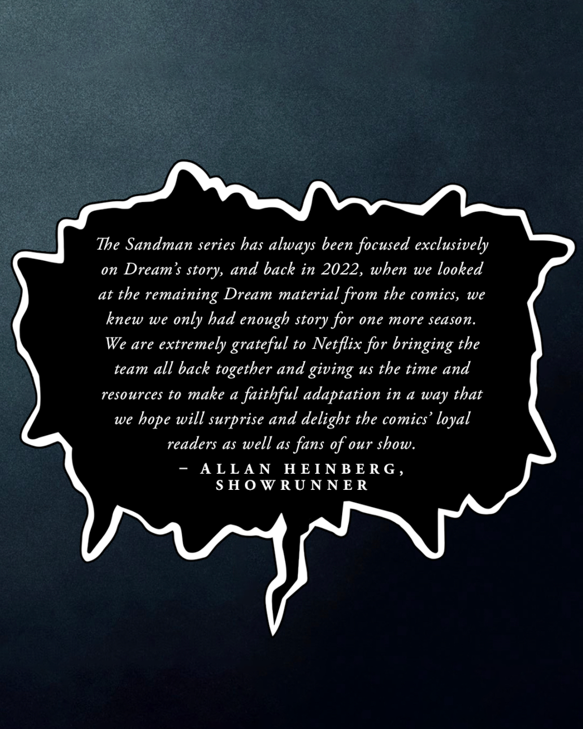 Letter from showrunner Allan Heinberg