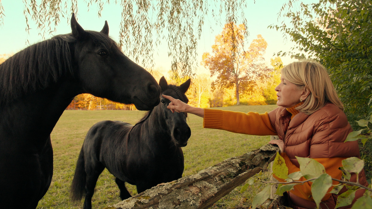 Martha Stewart greets her horses in ‘Martha.’