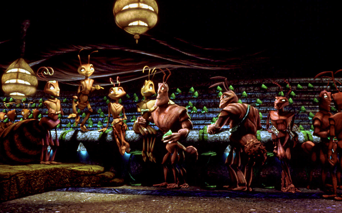 Queen, Z, Princess Bala, Azteca, Weaver, General Mandible, and Colonel Cutter in ‘Antz’