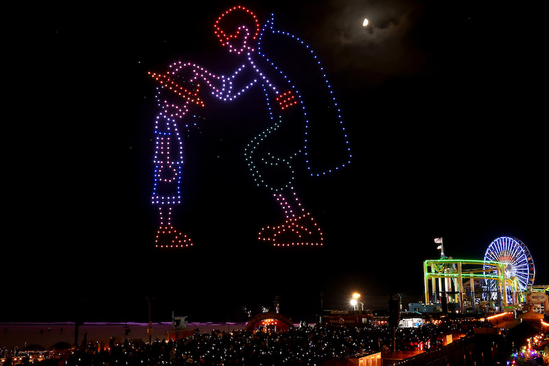Fans attend Netflix global event for the celebration of One Piece at Santa Monica Pier in California. 