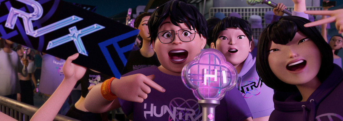 A fan holds a light stick in ‘KPop Demon Hunters’