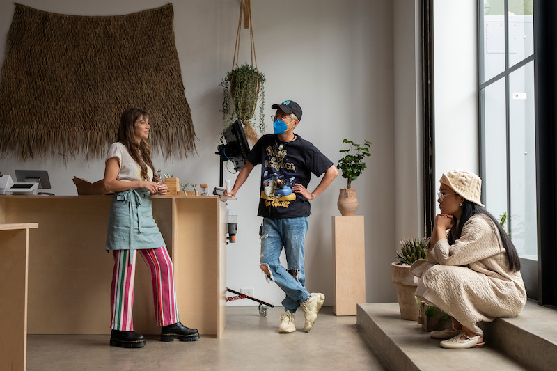Mia Serafino as Mia, Lee Sung Jin and Ali Wong