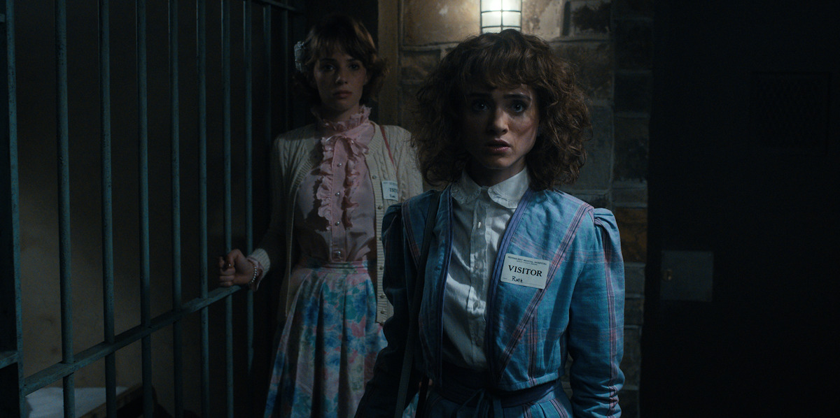 Maya Hawke as Robin Buckley and Natalia Dyer as Nancy Wheeler in ‘Stranger Things’ Season 4.