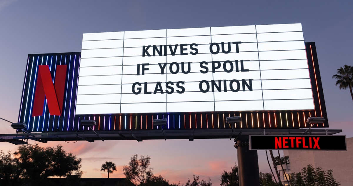 ‘Glass Onion: A Knives Out Mystery’ Sunset marquee