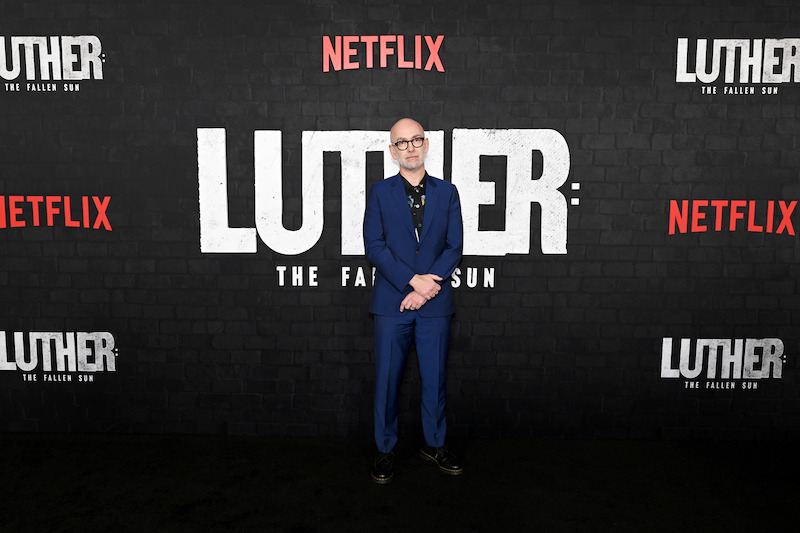 Luther creator and writer Neil Cross attends the US premiere of Luther: The Fallen Sun in New York City.